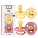 Smoczki, 2pak, Bibs - Pale Butter & Dusty Pink, 0m+