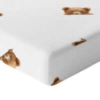 CZTERY SŁONIE Prześcieradło z Gumką do Łóżeczka PRODUKT POLSKI - A KUKU MIŚ NA BIAŁYM, 140x70