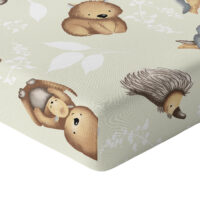 CZTERY SŁONIE Prześcieradło z Gumką do Łóżeczka PRODUKT POLSKI - AUSTALIJSKA RODZINA, 160x80