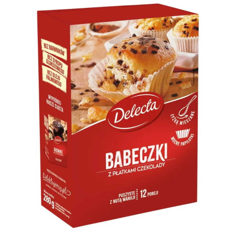 Babeczki z płatkami czekolady 280 g DELECTA