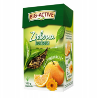 Herbapol, Big-Active – Herbata zielona - Z Pomarańczą ( liściasta) 100g