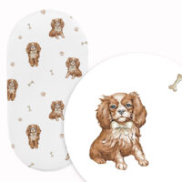 PRZEŚCIERADŁO DO GONDOLI WÓZKA KOŁYSKI BAWEŁNA, Cztery Słonie - Cavalier na tle białym