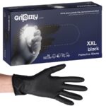 Nitrylowe Rękawice Bezpudrowe Easy Care, 100szt., Zarys - Czarny Gripzzly, XXL
