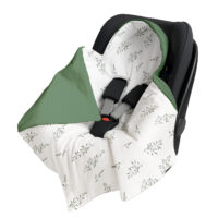 Kocyk do Fotelika Nosidełka Otulacz, Cztery Słonie - Trawa szałwia VELVET