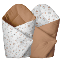 Rożek Niemowlęcy Becik Otulacz Bawełna PRODUKT POLSKI, Cztery Słonie - BRZYDKIE KACZĄTKO, KAKAO