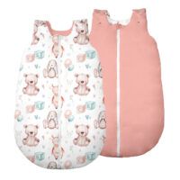 ŚPIWOREK DO SPANIA NIEMOWLĘCY BAWEŁNA 100% PRODUKT POLSKI - RÓŻ PASTEL RÓŻ, Całoroczny 0-6m