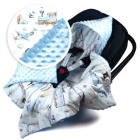 Kocyk do Fotelika Nosidełka Otulacz, Cztery Słonie - Ciuchcia brąz