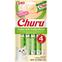 INABA Churu - Przysmaki dla kota - Przysmak z Kurczakiem i Przegrzebkami 4x14g