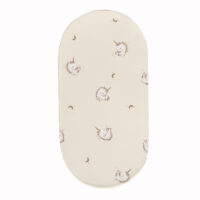 PRZEŚCIERADŁO DO GONDOLI WÓZKA KOŁYSKI BAWEŁNA, Cztery Słonie - Jednorożec na beżu