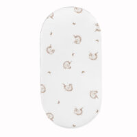 PRZEŚCIERADŁO DO GONDOLI WÓZKA KOŁYSKI BAWEŁNA, Cztery Słonie - Jednorożec na białym