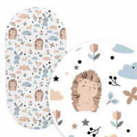 PRZEŚCIERADŁO DO GONDOLI WÓZKA KOŁYSKI BAWEŁNA, Cztery Słonie - Jeż z królikiem