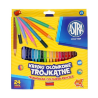 Astra Przybory Szkolne Biurowe - Kredki ołówkowe trójkątne 24 kolorów