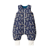 ŚPIWOREK DO SPANIA Z NOGAWKAMI NIEMOWLĘCY BAWEŁNA 100% PRODUKT POLSKI - LAS CIEMNY, jeans, Całoroczny 0-12m