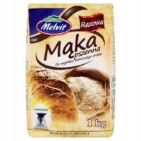 Melvit – mąka (proszek do pieczenia, cukier wanilinowy) - Mąka pszenna razowa 1kg