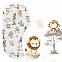 PRZEŚCIERADŁO DO GONDOLI WÓZKA KOŁYSKI BAWEŁNA, Cztery Słonie - Małe zoo