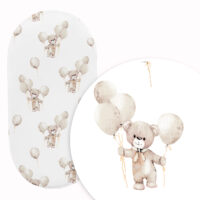 PRZEŚCIERADŁO DO GONDOLI WÓZKA KOŁYSKI BAWEŁNA, Cztery Słonie - Miś Uszatek