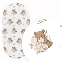 PRZEŚCIERADŁO DO GONDOLI WÓZKA KOŁYSKI BAWEŁNA, Cztery Słonie - Misia Rodzina