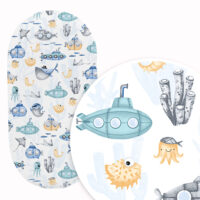 PRZEŚCIERADŁO DO GONDOLI WÓZKA KOŁYSKI BAWEŁNA, Cztery Słonie - Morska przygoda