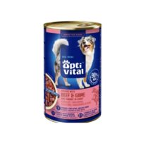 OptiVital – Karma dla psów - Z wołowiną oraz dziczyzną i marchewką w sosie 1250g