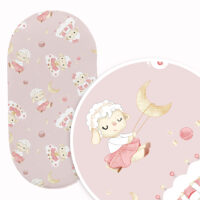 PRZEŚCIERADŁO DO GONDOLI WÓZKA KOŁYSKI BAWEŁNA, Cztery Słonie - OWIECZKI RÓŻOWE