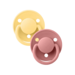 Smoczki De Lux, 2pak, 0-36m, Bibs - PALE BUTTER & DUSTY PINK, 0-36 m