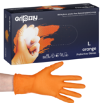 Nitrylowe Rękawice Bezpudrowe Easy Care, 100szt., Zarys - Pomarańczowy Gripzzly, L