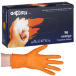 Nitrylowe Rękawice Bezpudrowe Easy Care, 100szt., Zarys - Pomarańczowy Gripzzly, M