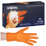 Nitrylowe Rękawice Bezpudrowe Easy Care, 100szt., Zarys - Pomarańczowy Gripzzly, XL