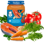 Dania i Desery Słoiczki Gerber - Bukiet Warzyw z Łososiem w Sosie Pomidorowym 190g