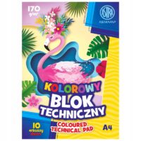 Astra Przybory Szkolne Biurowe - Blok kolorowy barwiony w masie A4 170g 10 ark
