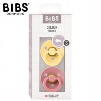 Smoczki, 2pak, Bibs - Pale Butter & Dusty Pink, 6m+