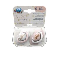 Smoczki, 2pak, Bibs - Smoczek PINK 6-18m 2szt ROYAL BABY Symetryczny Silikonowy, 6-18m