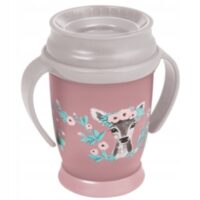 Kubek Niekapek ze Słomką i Odważnikiem, 150ml, Lovi Kubek 360st, 250ml - LOVI Kubek 360st. SARENKA Różowy
