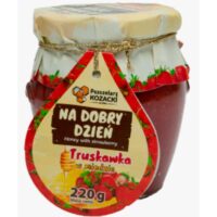 Pszczelarz Kozacki- Miód Polski - Na dobry dzień - miód z truskawką 220g