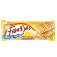 Herbatniki, wafelki, ciastka - Wafelki Familijne cytrynowe Jutrzenka 180g