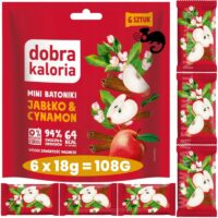 Batony, Dobra Kaloria - Mini batoniki jabłko cynamon 108g (6x18g)