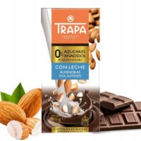 Trapa - czekolady - CZEKOLADA MLECZNA Z MIGDAŁAMI BEZ DODATKU CUKRU 100g