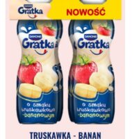 Danone - jogurty pitne, jogurt - Jogurt pitny o smaku truskawkowo-bananowym Gratka 4x150g