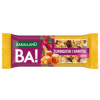 Zdrowe Przekąski Funkcjonalne Batoniki Bakalland Superfood - Baton zbożowy Żurawina i karmel URODA 38 g