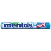 Mentos i Fruittella - Mentos Mint Miętowe Cukierki do Żucia Odświeżające Dropsy Rolka 38g