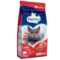 PreVital - Karma dla Kotów - PreVital Karma Sucha Pełnoporcjowa dla Dorosłych Kotów z Wołowiną 1,4kg