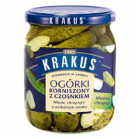 KRAKUS - Ogórki korniszony z czosnkiem 500g
