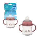 Kubek Niekapek Silikonowym Ustnikiem First Cup, Canpol - Bonjour Różowy, 150ml