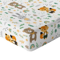 CZTERY SŁONIE Prześcieradło z Gumką do Łóżeczka PRODUKT POLSKI - PRZYJACIELE ZIELEŃ, 160x80