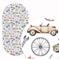 PRZEŚCIERADŁO DO GONDOLI WÓZKA KOŁYSKI BAWEŁNA, Cztery Słonie - Retro Mechanik