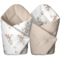 Rożek Niemowlęcy Becik Otulacz Bawełna PRODUKT POLSKI, Cztery Słonie - MIŚ USZATEK, CIEMNY BEŻ