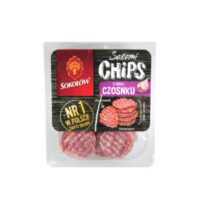 Sokołów - Kabanosy i Mięsne Przekąski - SALAMI CHIPS O SMAKU CZOSNKU 60 G