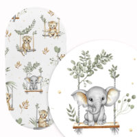 PRZEŚCIERADŁO DO GONDOLI WÓZKA KOŁYSKI BAWEŁNA, Cztery Słonie - SAFARI NA HUŚTAWKACH