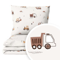 CZTERY SŁONIE Pościel Dziecięca do Łóżeczka 2el PRODUKT POLSKI - Samochody Brązowe, 135x100