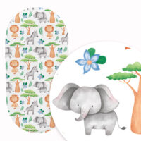 PRZEŚCIERADŁO DO GONDOLI WÓZKA KOŁYSKI BAWEŁNA, Cztery Słonie - Sawanna